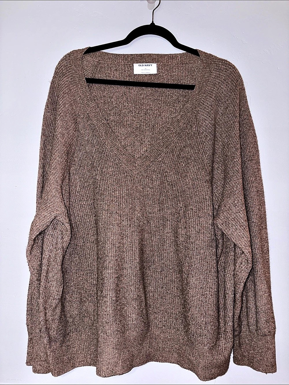 Old Navy SoSoft Women’s 3X Brown V-Neck Oversized Sweater Plus Size